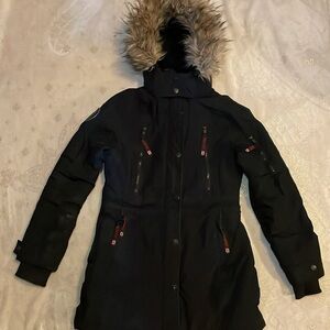 Canada Weather gear Cold Weather Winter Hooded Small Black Coat